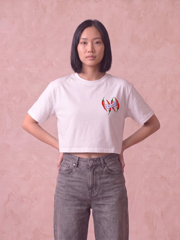Cropped T-shirt voor dames, 180 g