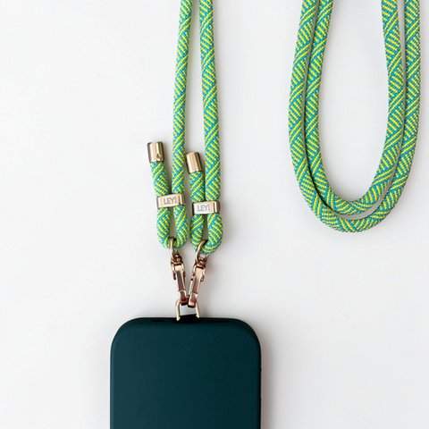 Mobiele telefoonketting - geel - turkoois