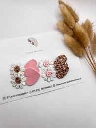 Flower pins pink (set)