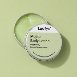  Mojito-scented body lotion in a green container. Contains moisturizing ingredients.