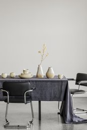 Linnen Tafelkleed Houtskool (250x145 cm)