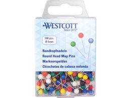 Perni di marcatura Westcott 5mm ass. colori, 5 mm x 16 mm 100 pezzi in scatola di plastica