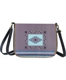 Shoulder bag with Mexinca pattern in gray and turquoise colors, made of durable material, suitable for everyday use.