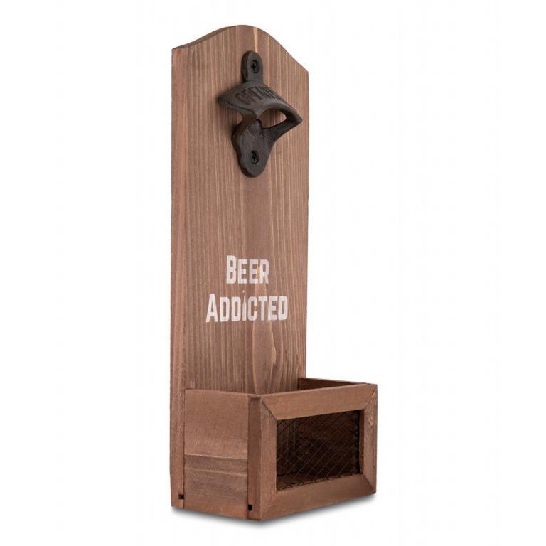 Wall-Mounted Beer Bottle Opener with Catcher