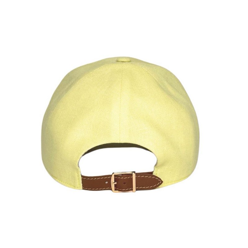 Lysegul linned baseballkasket | Blød minimalistisk kasket | Sommer accent