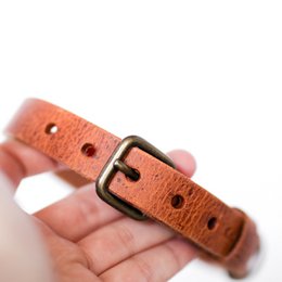 No Fuss Collar Dog Leather Camel