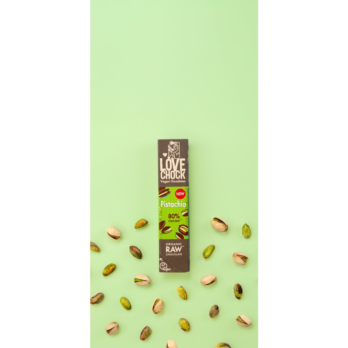 80 % Schokolade mit Pistazien – Bio, roh, pflanzlich und nachhaltig