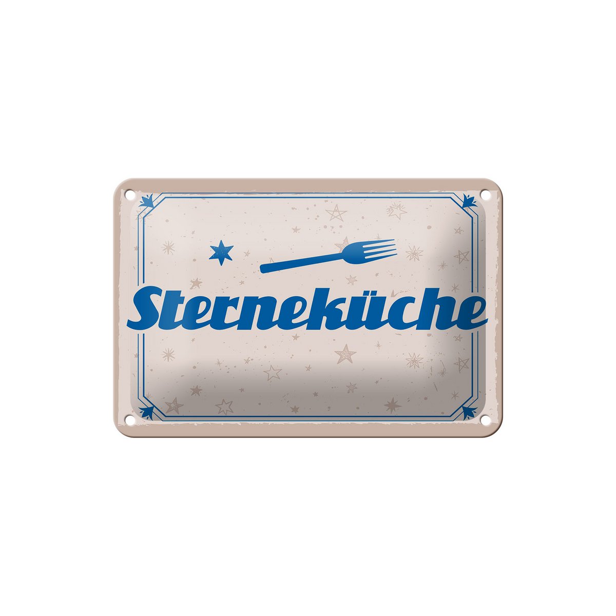Targa in metallo con scritta "Decorazione cucina stella" 18x12 cm