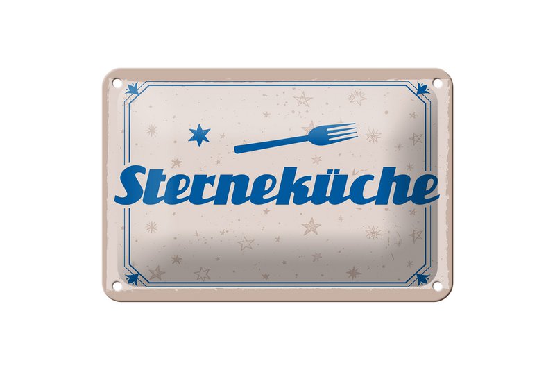 Targa in metallo con scritta "Decorazione cucina stella" 18x12 cm