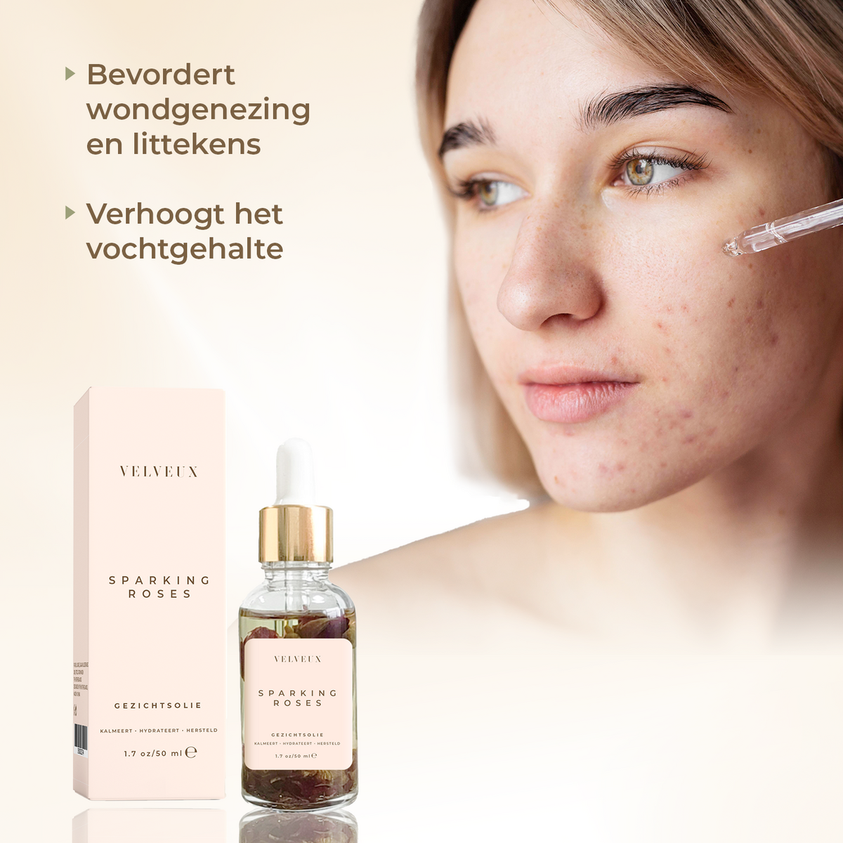 Huile visage à la rose 50ML - 100% naturelle