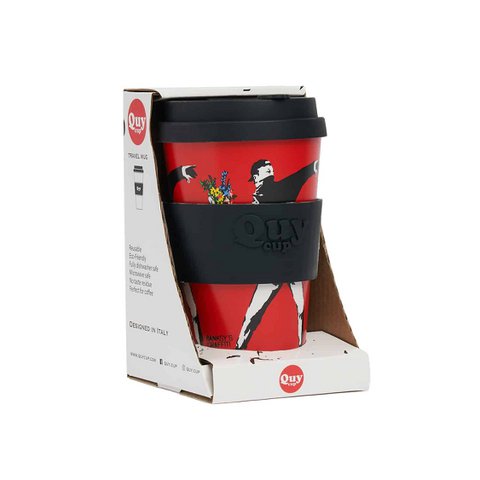 Banksy Travel Mug in RPET 400 ml - The Flower Thrower