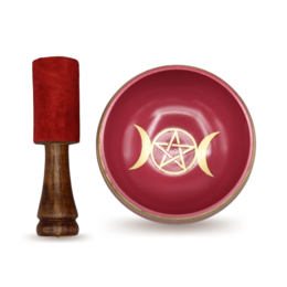 Singing Bowl Pink Triple Moon 9 Cm Set of 4 Pcs