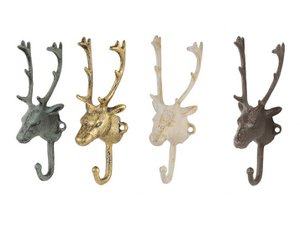 Deer coat hook made of cast iron