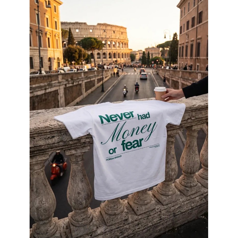 T-Shirt No Money Boxy Fit Oversize 100% Cotone Made in Italy
