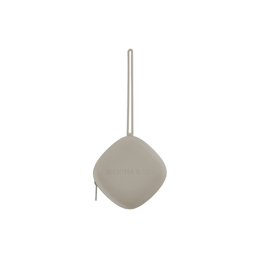  Dusty gray pacifier holder with a simple, rounded shape. Made of durable materials to securely hold a pacifier.