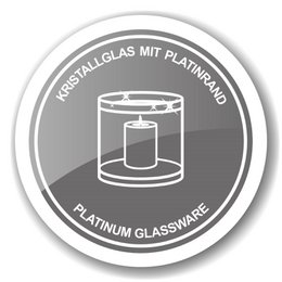 Lantern Stella (H 23 cm, ø 9.5 cm), dark crystal glass with platinum rim, hand-blown