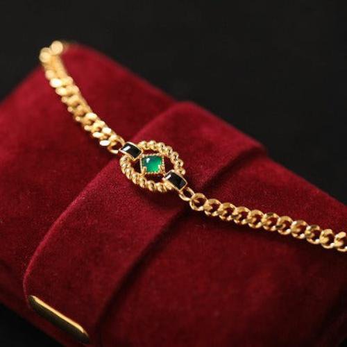 Bracciale a catena Luxe con onice verde