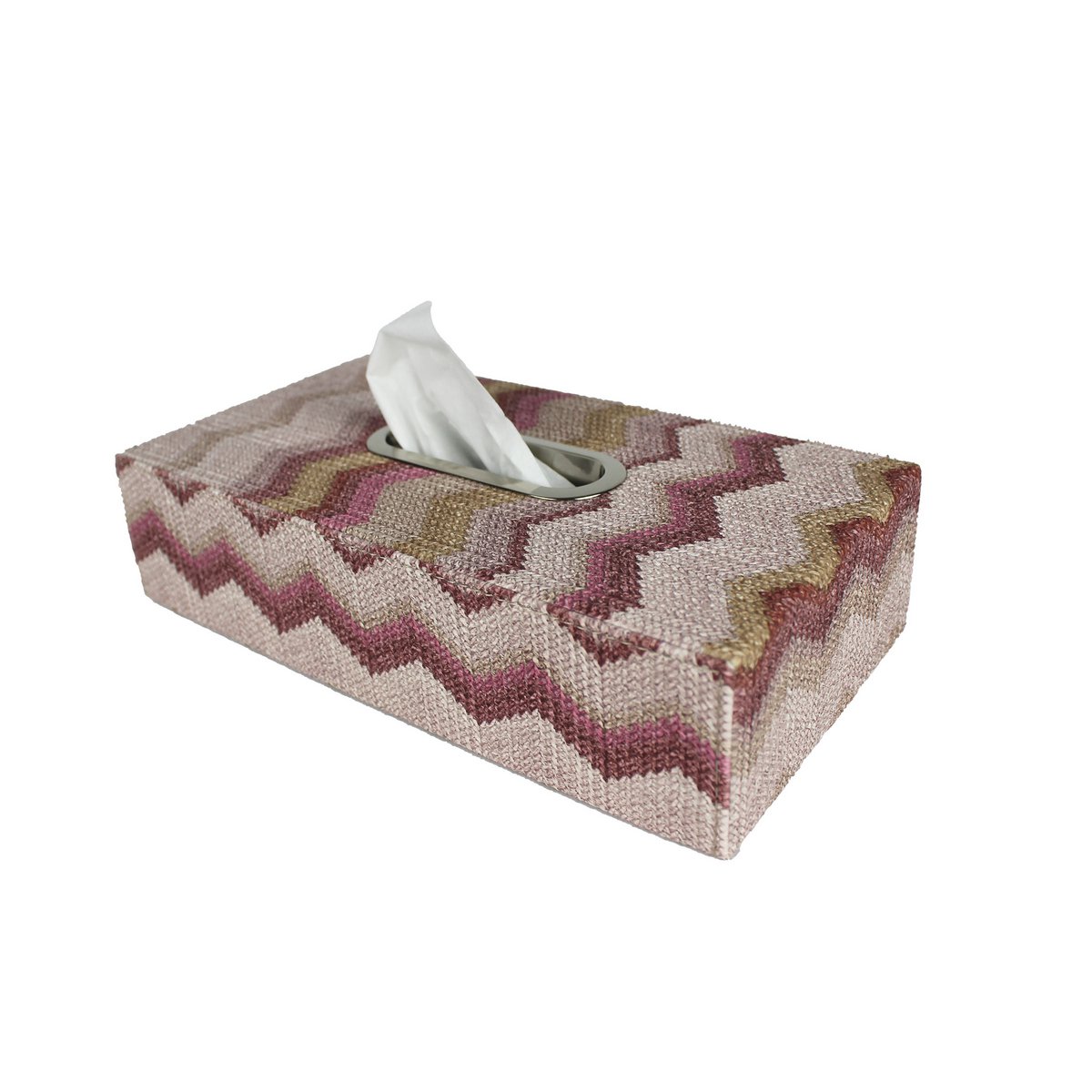 Scatola per fazzoletti a zigzag rosa scatola per fazzoletti con motivo rosa