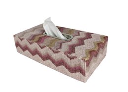 Scatola per fazzoletti a zigzag rosa scatola per fazzoletti con motivo rosa