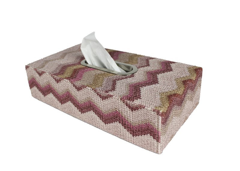 Scatola per fazzoletti a zigzag rosa scatola per fazzoletti con motivo rosa