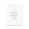 Kaart Bedankt Juf | Goudfolie