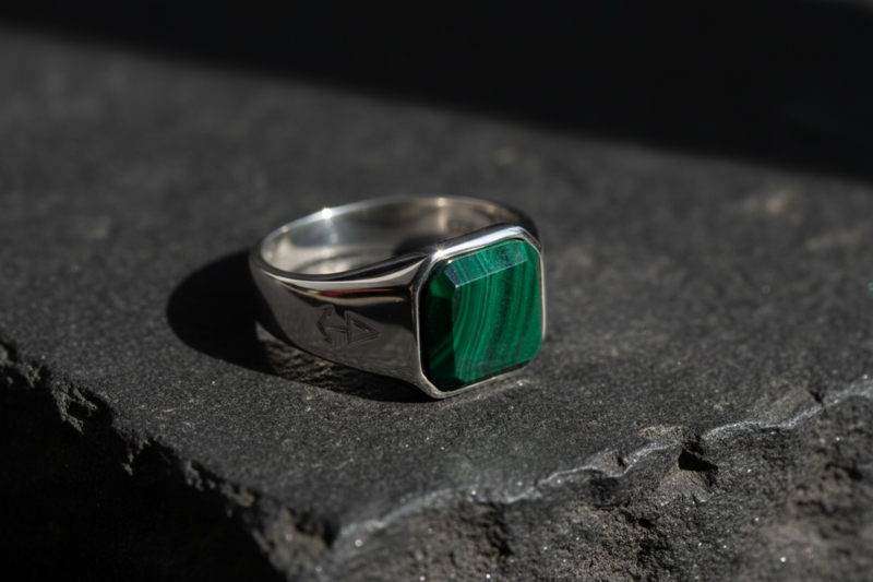 Ring HORUS MALACHIT | 925 Silber