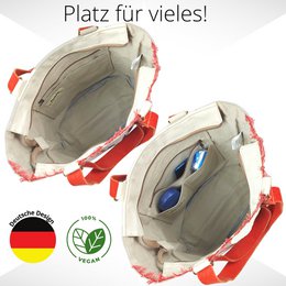 Sunsa XXL Damen Handtasche. Große Tasche aus Canvas. Vegane Strandtasche/Sporttasche. Weekender in Vintage Retro Stil