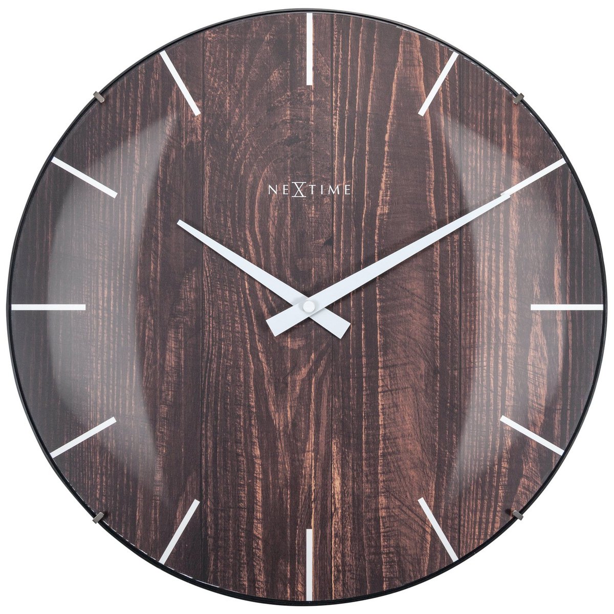 Horloge murale - 35 cm - Dôme Verre - 'Edge Wood Dome'