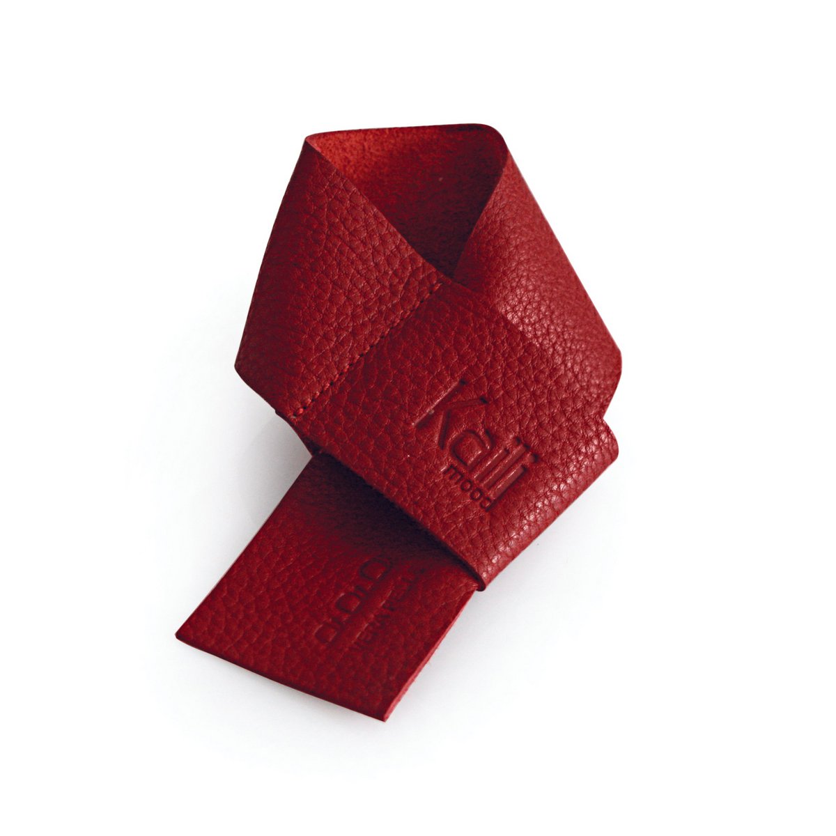 K0010VB | Protector Antigoteo para Botella Hecho en Italia en Verdadera Piel Flor, Flor de Dólar - Color Rojo. Dimensiones: 27 x 4 x 0,5 cm. Embalaje: Fondo rígido/tapa Caja de regalo