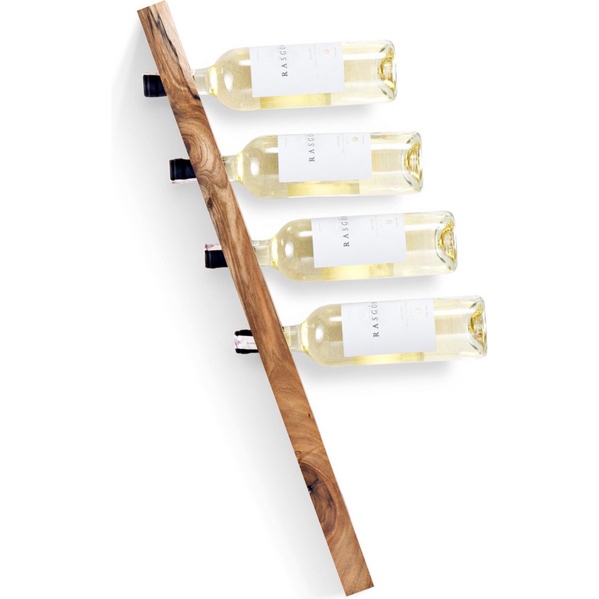 Botellero de Madera para Pared Tu Las™ - 77 x 9 x 4 cm - Porta Botellas de Vino Flotante - Madera de Nogal