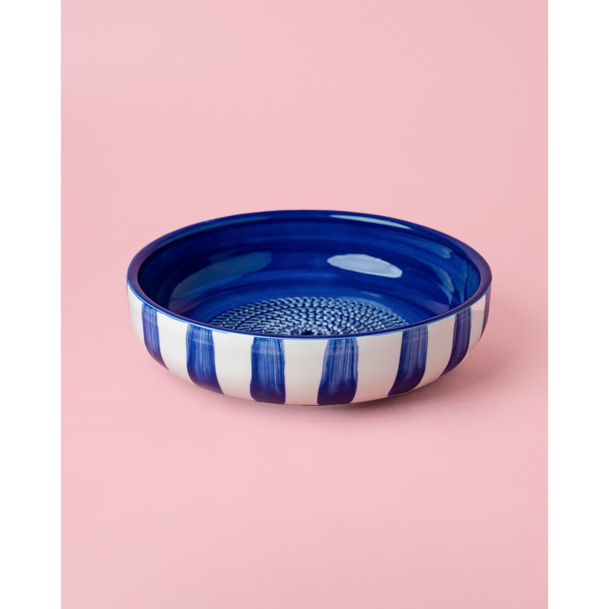 Ceramic Garlic Grater Plate - Blue and white - Large Costa Azul