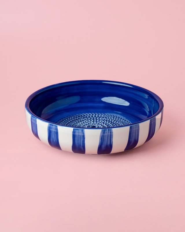 Ceramic Garlic Grater Plate - Blue and white - Large Costa Azul