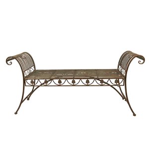 Tuinbank 142x41x66 cm Groen IJzer Bank Buiten
