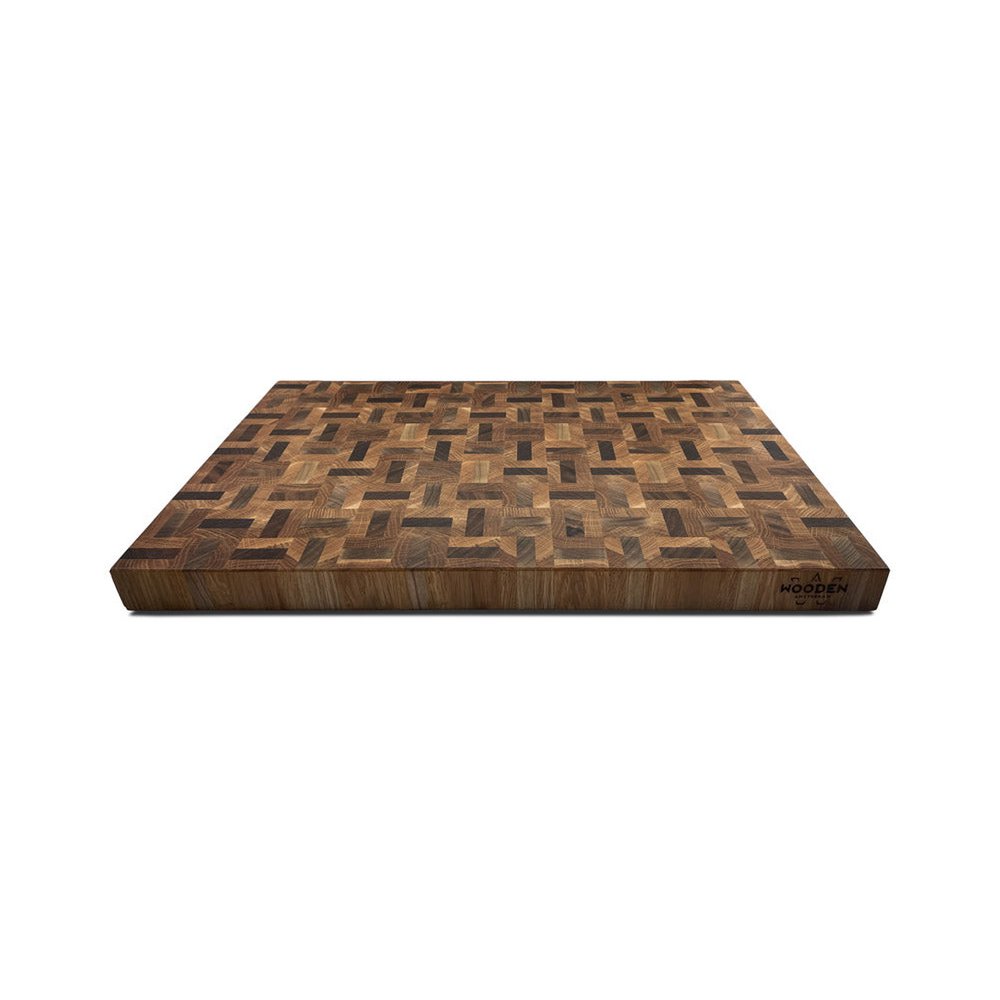 Planche à découper à motifs en bois à double grain de bout
