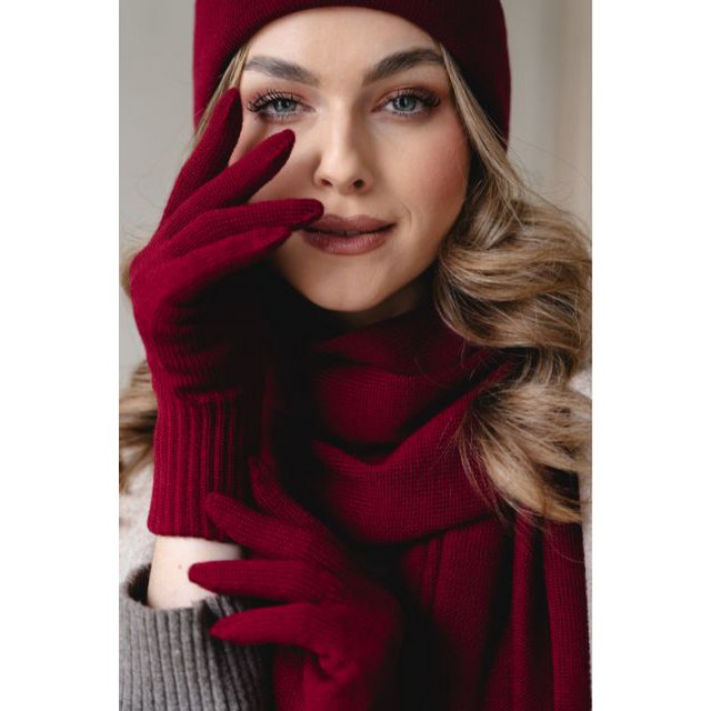 PENELOPE scarf – 100% merino wool – burgundy