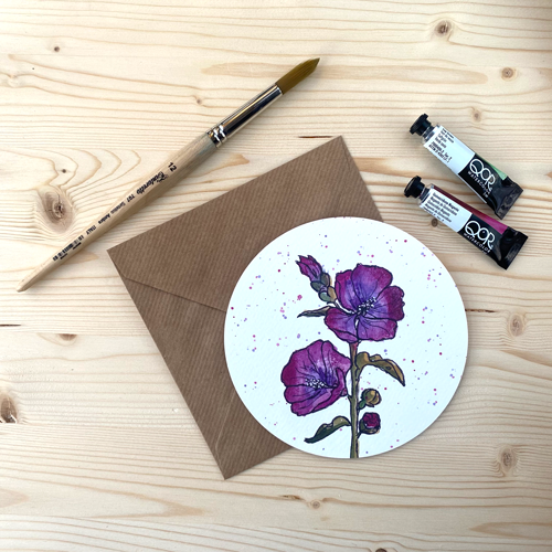 Set of 3 round flower cards