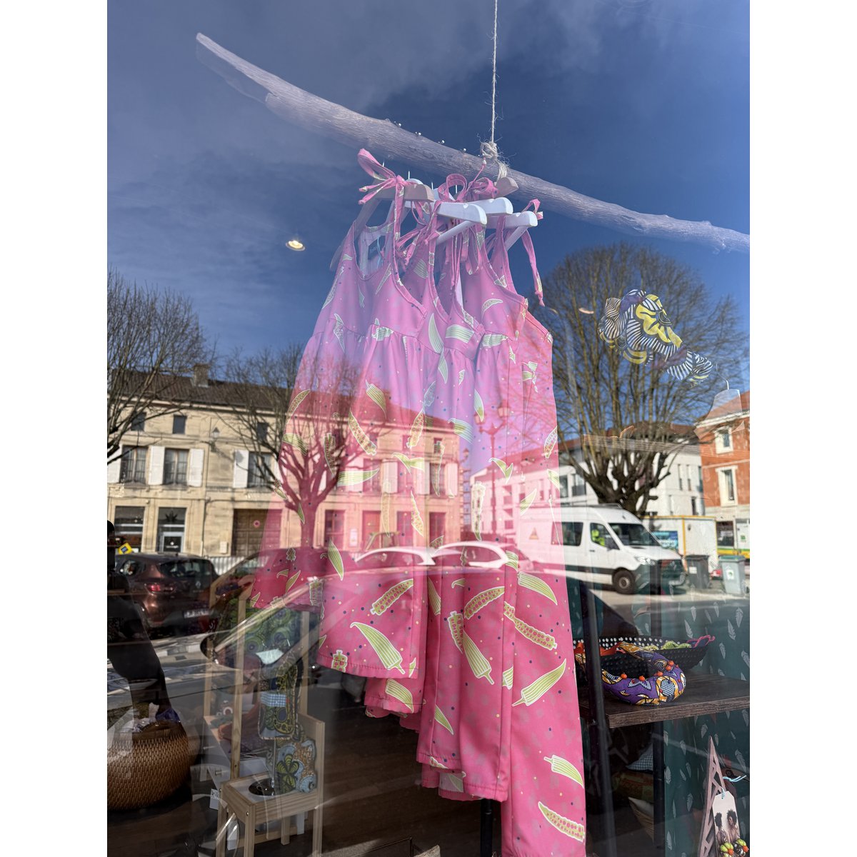 Meisjesjurk Tombasana - Pink Gombo Print