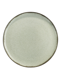 Dinner plate 27 cm in ocean sea green color. Circular in shape with a smooth, glazed surface.