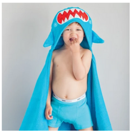 Zoocchini børnehåndklæde med hætte - Sherman the Shark