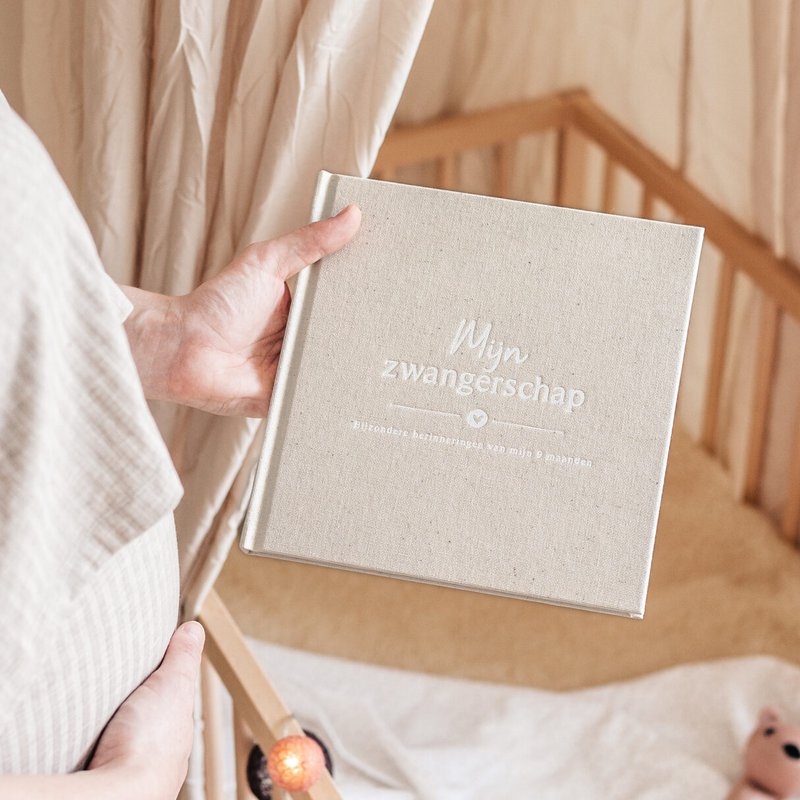 Fyllbøger Min graviditetsdagbog - Linen Beige