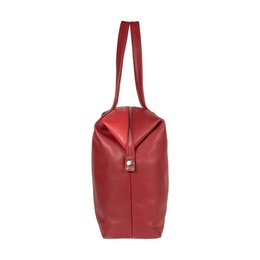 RB2004V | Borsa Shopping Trasformabile in Bauletto in Vera Pelle pieno fiore, grana dollaro/leggera. Doppio manico. Colore Rosso. Dimensioni: cm 43 x 36 x 14. Confezione: Sacchetto in Tessuto non Tessuto