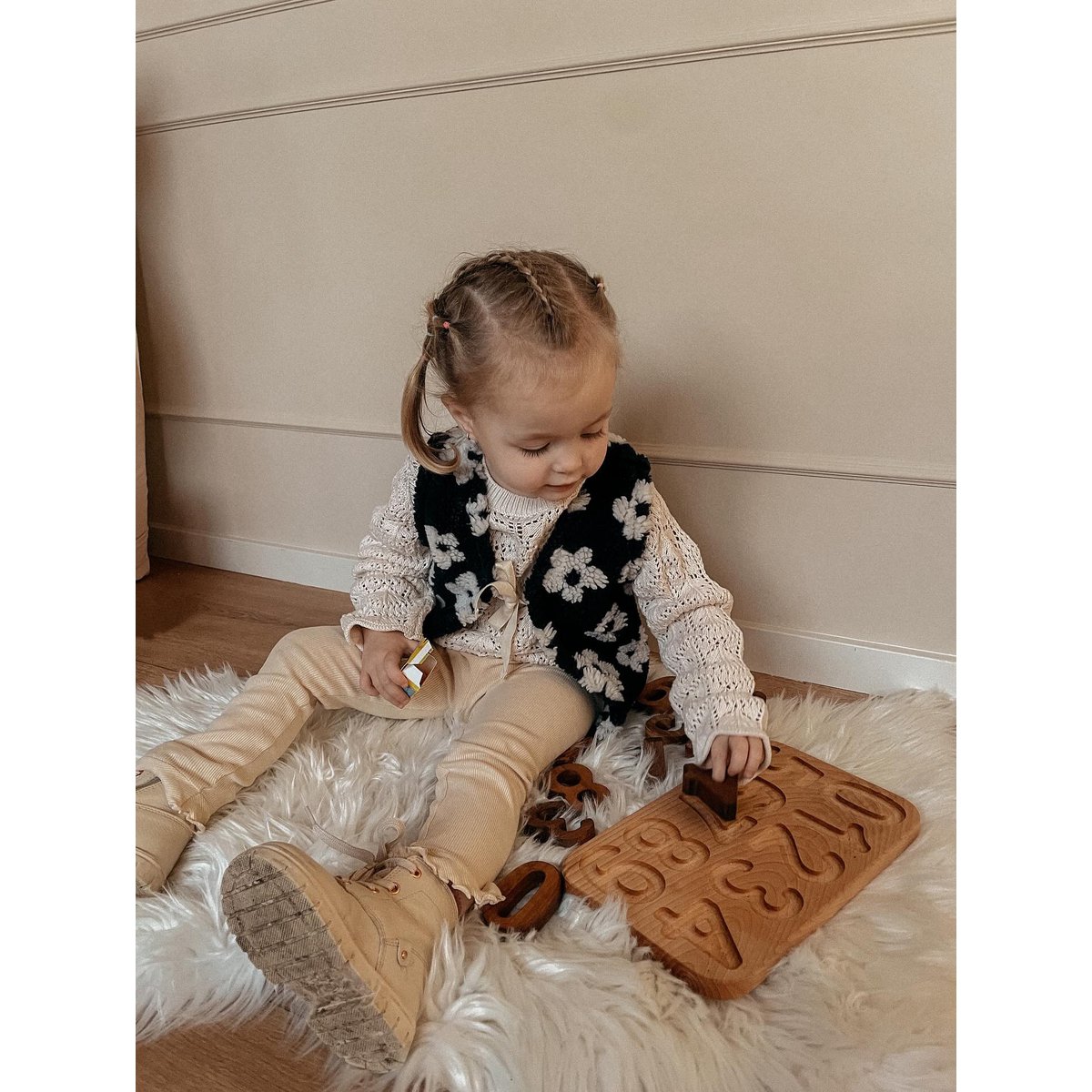 Waistcoat Teddy Flowers Navy