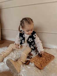 Waistcoat Teddy Flowers Navy