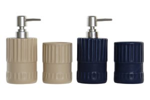BATHROOM SET 2 ABS STONEWARE 8X8X17 2 SURT. LB179583