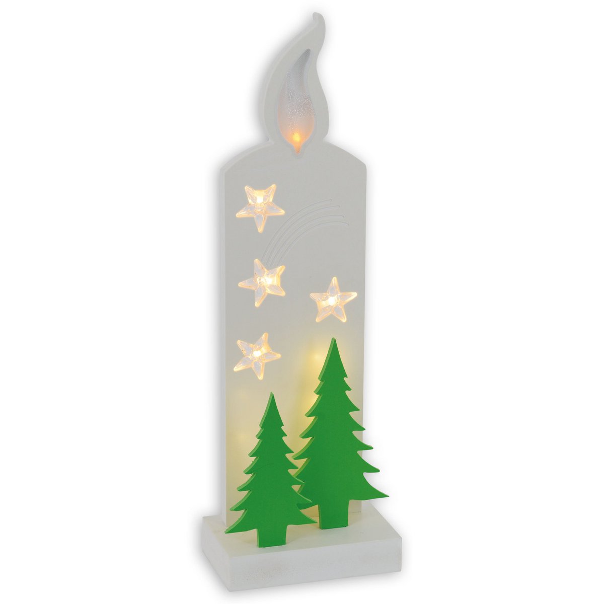 LED decorative light "candle" 40 cm high, made of metal and plastic, including timer and on/off switch, warm white light
