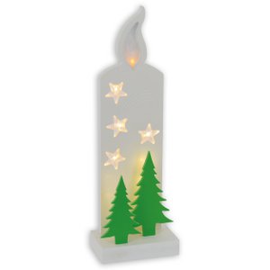 LED decorative light "candle" 40 cm high, made of metal and plastic, including timer and on/off switch, warm white light