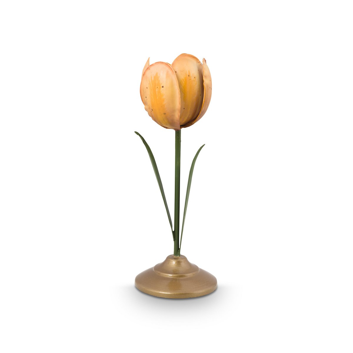 Candle Holder Metal Tulip Yellow 21cm