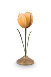 Candle Holder Metal Tulip Yellow 21cm