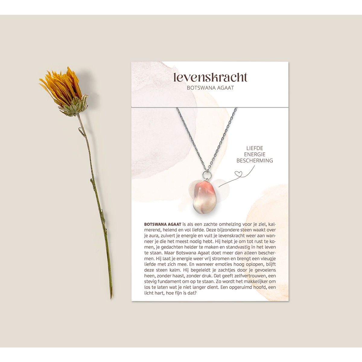 Edelsteinkette mit Botswana Achat - Lebenskraft