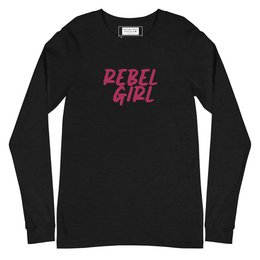 Koszulka Rebel Girl unisex z długim rękawem i haftem